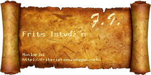 Frits István névjegykártya